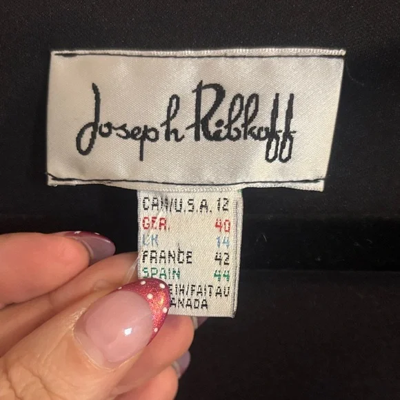 Joseph Ribkoff Red and Black Colorblock Jacket - Picture 3 of 5